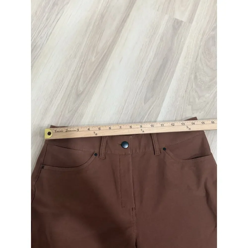 Lululemon City Sleek 5 Pocket Wide Leg High Rise Pant Size 28 Roasted Brown